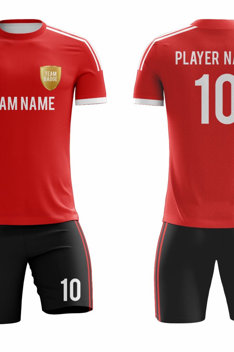 SB 1028 Red/Black Custom Sublimated Football Match Shirt Adult & Youth Unisex