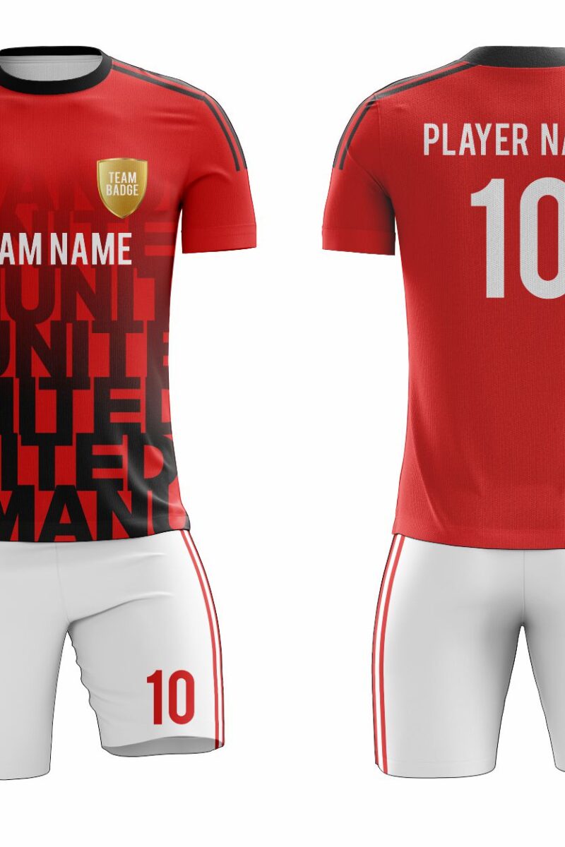 SB 1037 Red/White Custom Sublimated Football Match Shirt Adult & Youth Unisex