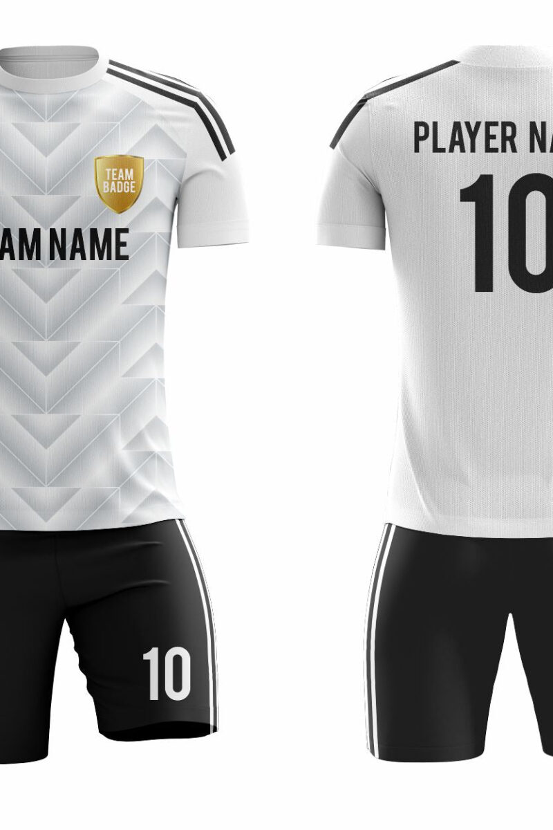 SB 1043 White/Black Custom Sublimated Football Match Shirt Adult & Youth Unisex